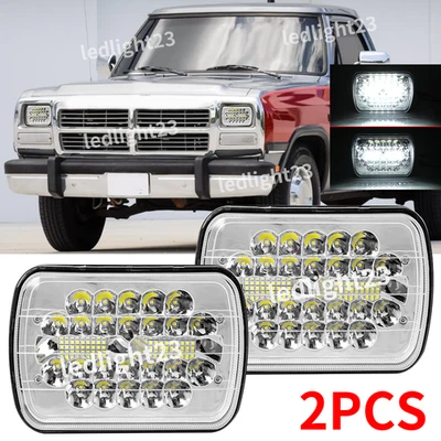 Faros LED cromados para Dodge D100 D150 D250 D350 1981-93 lámpara de haz alto-bajo Foto 1 de 4
