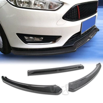 Parachoques delantero para Ford Focus S SE 2012-2018 SEL aspecto carbono alerón labio 3 piezas Foto 1 de 4