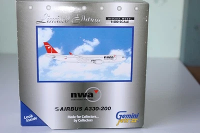 GEMINI JETS 1:400 AIRBUS A330-200 - NORTHWEST AIRLINES NWA N853NW GJNWA556 - Image 1 of 2