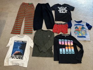 Boys Lot 1 Pajama Pant, 1 Underwear, 1 Sweatpant, 2 Short Sleeve, 2 Long Sleeve - Picture 1 of 17