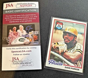 Dave Parker Pittsburgh Pirates 1978 Topps #560 JSA CERT BALLPARK AUTO! - Picture 1 of 3