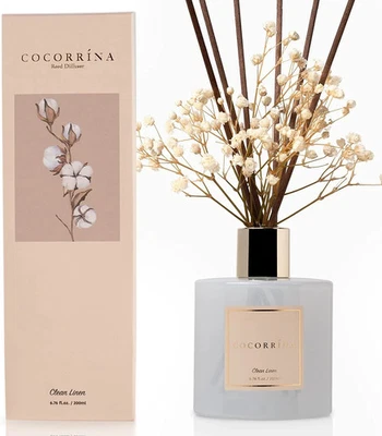 Cocorrína Reed Diffuser Set, Clean Linen 6.7 Fl Oz Scented Diffuser with Sticks - Image 1 of 4