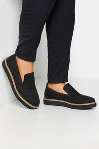 Women's Wide & Extra Wide Fit Faux Suede Loafers - Picture 1 of 7