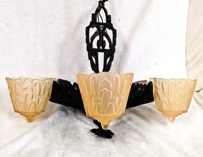 ¡Solo araña colgante Art Deco vintage Lincoln Nile serie 1920/30! Foto 1 de 4