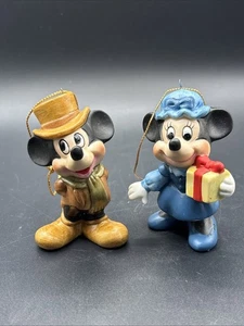 Vintage Mickey and Minnie Mouse From Mickeys Christmas Carol Christmas Ornaments - Picture 1 of 8