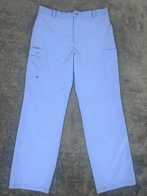 Cherokee Mens Zip Fly 6-Pocket Cargo Scrub Pants Size L Blue - Image 1 of 4