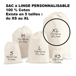 SAC à LINGE a personnaliser LESSIVE vetements enfants Taille XL Grand modèle - Imagen 1 de 2