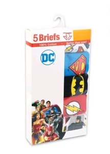 New In Box DC Justice League 100% Cotton Soft Boys Size 4 Briefs Underwear - Picture 1 of 5