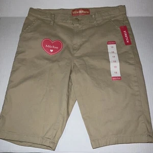 MILA ROSE Stretch Khaki Short Girl’s Sz 18 NEW! 30” Waist x 8.5” Inseam. NWT - Picture 1 of 4