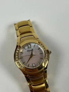 Pulsar Seiko VX82-X316 Women's Gold Swarowski Diamonds Watch made in Japan - Picture 1 of 8