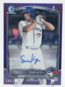 Sean Keys 2025 Bowman CPA-SK 1° Chrome Prospect rifrattori viola automatico /250 - Foto 1 di 3