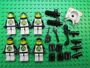 6 genuine LEGO vintage SPACE BLACKTRON II SPACEMAN BLACK minifigure FIGURE set - Picture 1 of 5