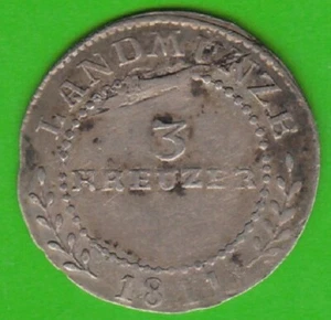 Coin Silver Kreuzer Saxony-Hildburghausen 3 Kreuzer 1811 Very Nice NSWLeipzig - Picture 1 of 3