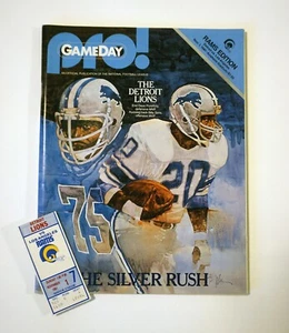 Detroit Lions vs Los Angeles Rams program and ticket stub. Nov 1, 1981 - Picture 1 of 7