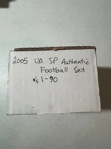 2005 UD Upper Deck SP Authentic Football Complete 90 Card~ Base Set~ Brady+Stars - Picture 1 of 3