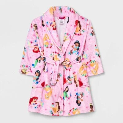 Disney Princess Robe Girls Bathrobe Pajama Cover Up Size 4 5 6 7 8 10 S M L NWT - Image 1 of 3