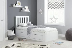 Birlea Appleby Single Wood Effect Bed Frame - White - Picture 1 of 12