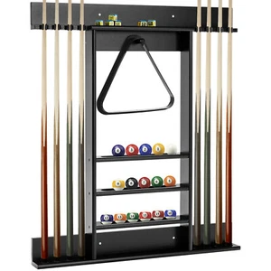 Topbuy Wall-Mounted Billiard Pool Cue Rack Pool Sticker Holder for Storing Cues - Bild 1 von 18