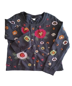 Girls NEXT Grey Floral Embroidered Boxy Sweatshirt age 12 Years - Picture 1 of 1
