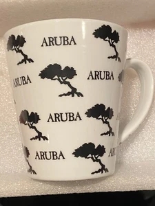 4" weißer Aruba Kaffeebecher mit ARUBA all over *gebraucht/Display* cc1 - Bild 1 von 7