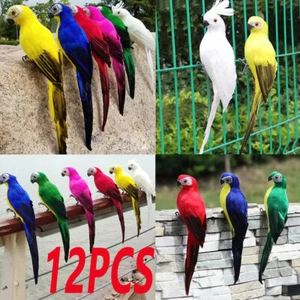 Artificial Parrot 12PC 25CM Simulation Fake Birds Model Garden Yard Lawn Outdoor - Picture 1 of 11