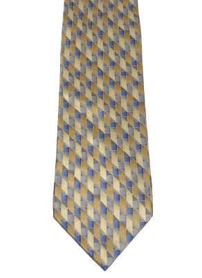 Corbata de seda con patrón geométrico dorado y azul Croft & Barrow para hombre Foto 1 de 4