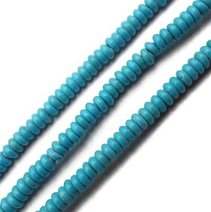Bright Blue Turquoise Smooth Rondelle Beads 2x4mm 15.5" Strand - Picture 1 of 3