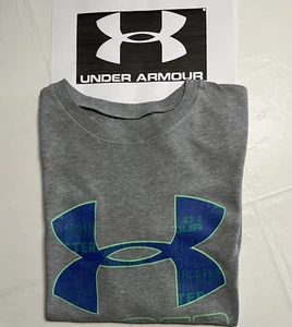Under Armour Boys Logo Tee Shirt Size Youth Loose Small-Gray-Bin179 - Picture 1 of 9
