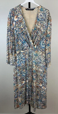 PERUVIAN CONNECTION Damen Gr. XL 42-44 Stretch Jerseykleid bunt Ethno Blumen 8B9 - Bild 1 von 4