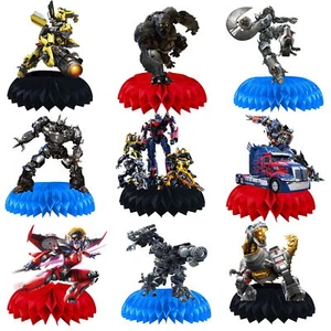 9PCS Transformers 3D Honeycomb Centerpiece Birthday Decorations Party Supplies - Picture 1 of 5