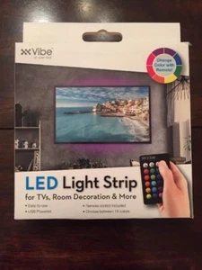 LED Light Strip Multi-Color 39 Inch With Remote 4 TVs Room Decor Vibe E-ssential - Picture 1 of 12