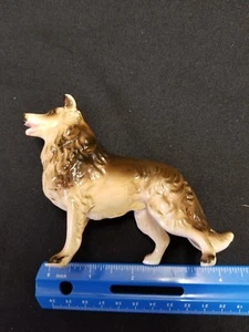 Vintage Collie Keramik Figur 4,5 cm lang Brauntöne  - Bild 1 von 8