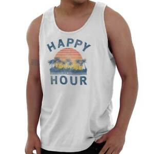 Happy Hour Retro Tropical Vacay Mode Beach Tank Top T Shirts Tees Men Women