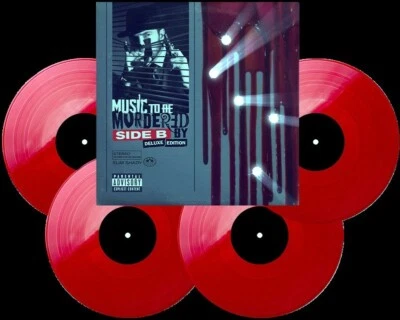 EMINEM DeLuxe Ed Music To Be Murdered By (Side B) 12" Red VINYL Records x4 FacSe - Image 1 of 4
