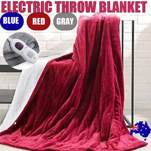 Electric Throw Blanket Heated Washable Heating Winter Warm Rug 160x130cm AUSTOCK - Picture 1 of 24