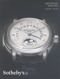 Sotheby's Catalogue New York, Important Watches 07/06/2017  HB - Picture 1 of 1