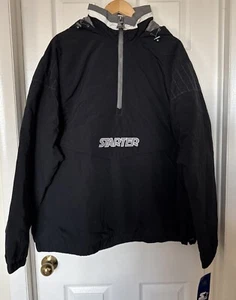 Starter Men’s XXL Breakaway Nylon Half-Zip Hooded Black/Silver Pullover Jacket - Picture 1 of 17