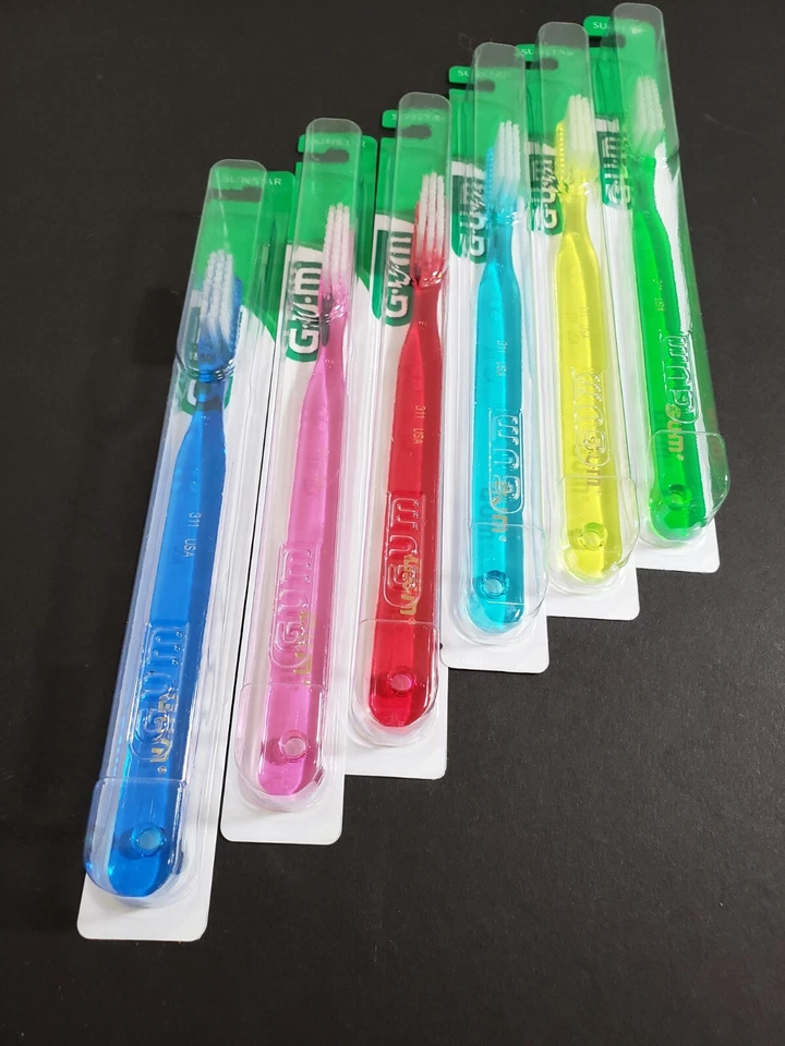 6 x Cepillo de dientes recto suave Butler GUM 311 clásico delgado (3 filas) Foto 1 de 1