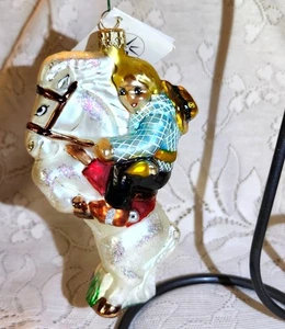 Christopher Radko 1997 "Yippee Yi Yo" ornamento vintage soffiato a mano - Foto 1 di 7