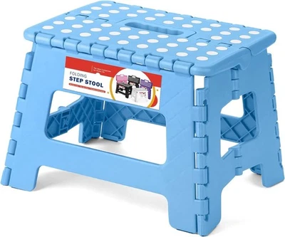 1-2PC Folding Step Stool Plastic Foldable Stools Non-Slip Portable 9" 11" 13" - Image 1 of 4