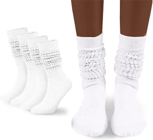 Damen Slouch Sock Scrunch Socken weiche lange Stiefelsocken für Frauen gestapelt hohe Soc - Bild 1 von 12