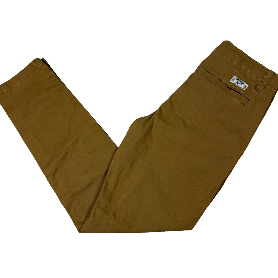 OshKosh Niños Chinos 12 Caqui Marrón Pierna Recta Informal Algodón Pantalones Escuela Foto 1 de 4