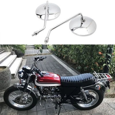 Espejos retrovisores laterales cromados para moto Kawasaki KZ400 650 750 900 1000 1300 Foto 1 de 4