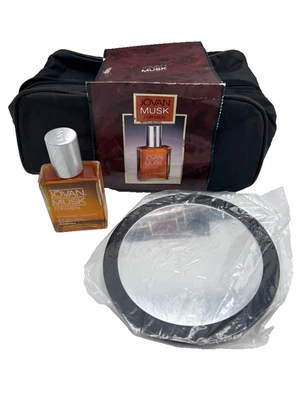 Jovan Musk 2 盎司 男士须后水套装带镜子和旅行化妆包新品 — 第 1/4 张图片