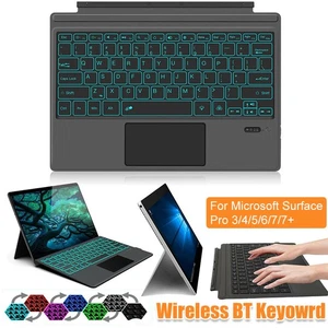 Wireless Bluetooth Backlit Keyboard Touchpad For Microsoft Surface Pro 3/4/5/6/7 - Picture 1 of 24