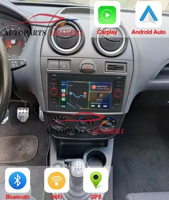 4+64GB Android 13 CarPlay Car Stereo Radio GPS Navi FM For 2005-2007 Ford Fiesta - Image 1 of 4