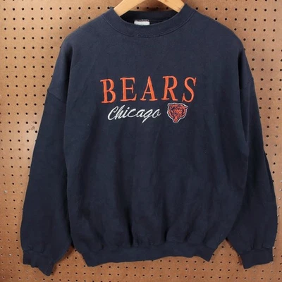 De colección Años 90 Chicago Bears NFL Fútbol Cosido Bordado Sudadera Etiqueta XL Foto 1 de 4