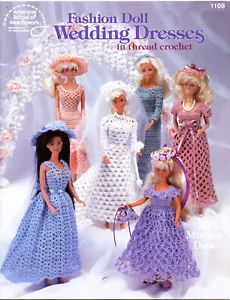 Moda Muñeca Vestidos de Novia en Hilo Crochet Libro por Miriam Dow - ASN #1108 - Imagen 1 de 3