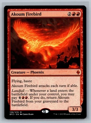 Magic MTG Battle for Zendikar Akoum Firebird #138/274 TCG CCG - Image 1 of 2