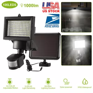 100 LED Solar Power Light PIR Motion Sensor Garden Security Wall Lamp Waterproof - Picture 1 of 12